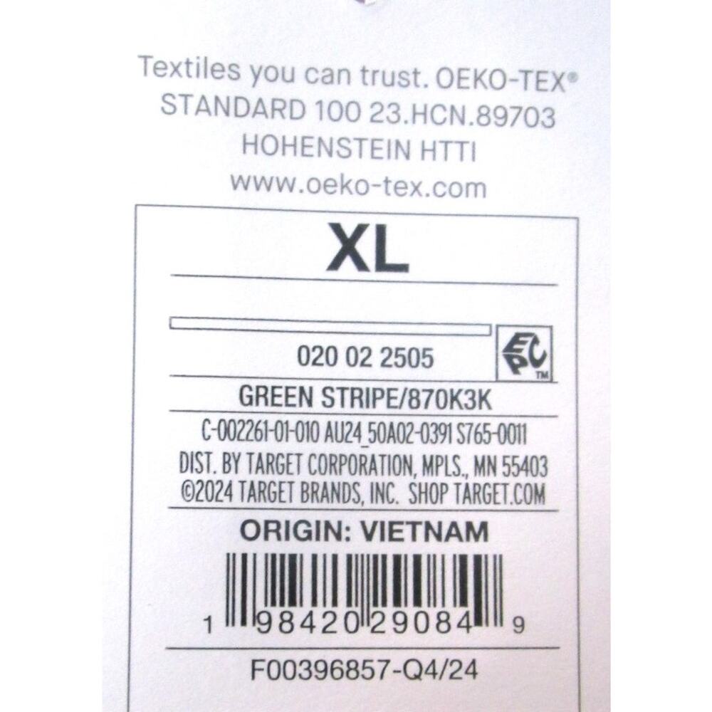 Auden Women's Sleepwear Pajama Top Green White Stripes Short Sleeves Size XL - Picture 7 of 8